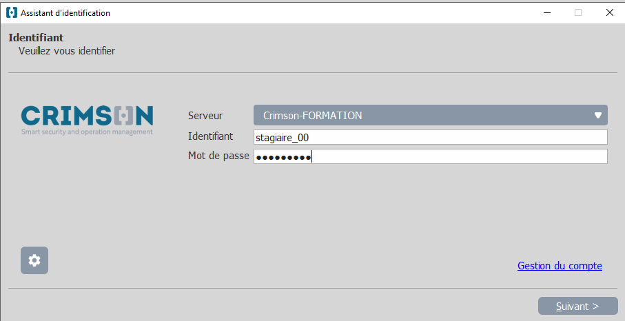 Fenêtre assitant identification