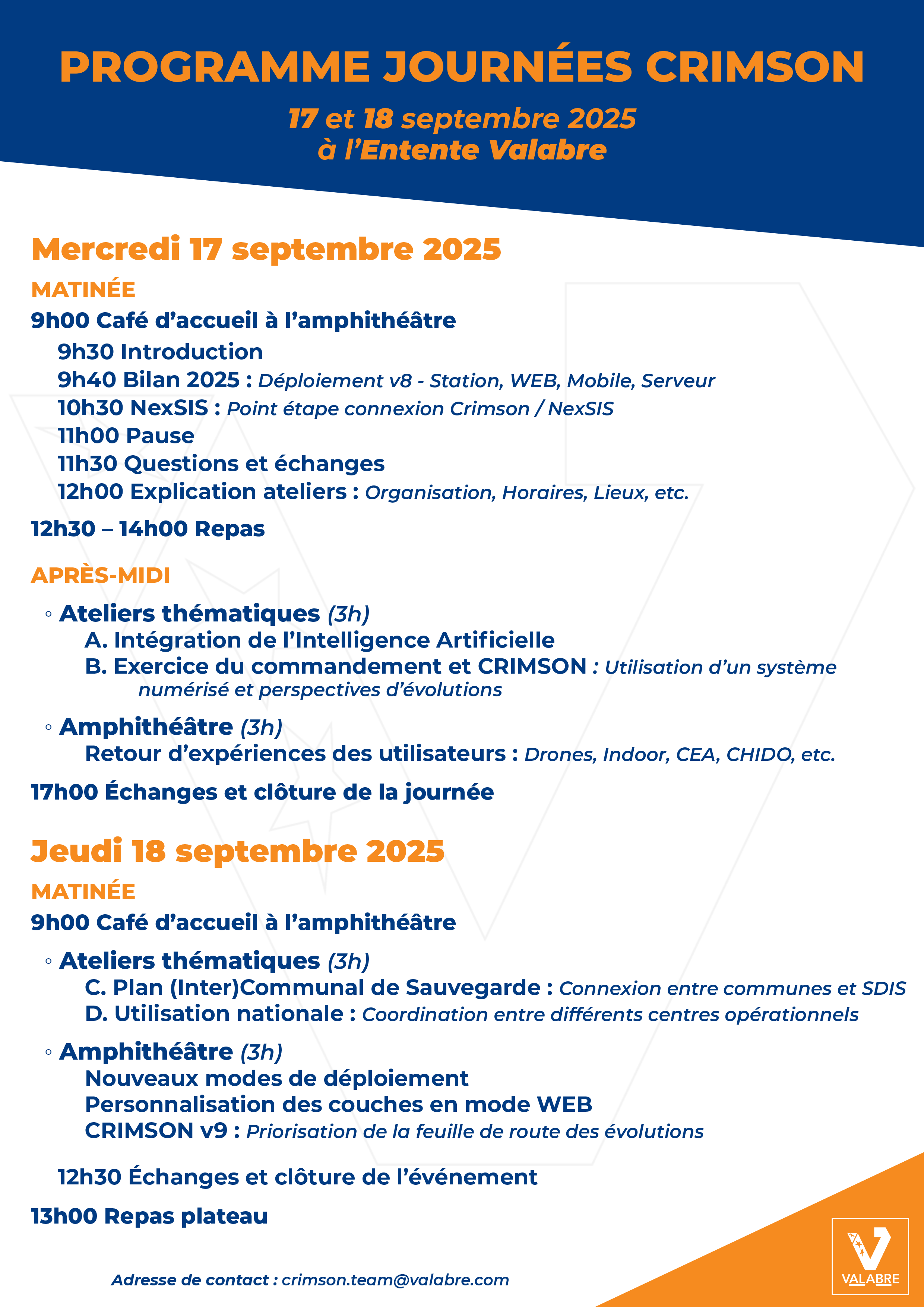 Programme des journées Crimson 2025
